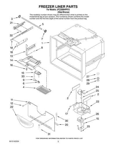 FREEZER LINER PARTS