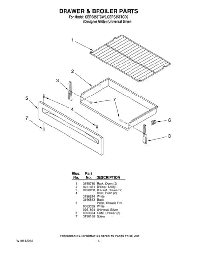 DRAWER & BROILER PARTS