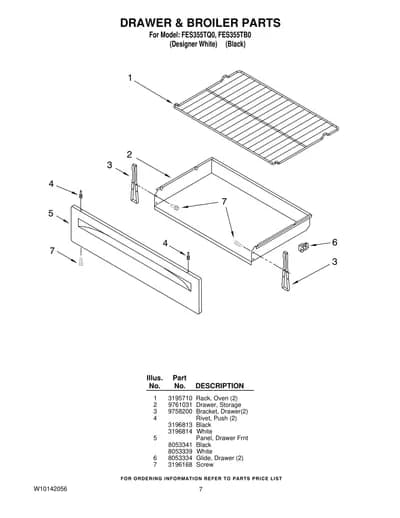 DRAWER & BROILER PARTS