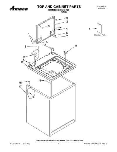 TOP AND CABINET PARTS