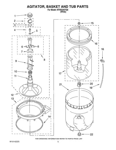 AGITATOR, BASKET AND TUB PARTS