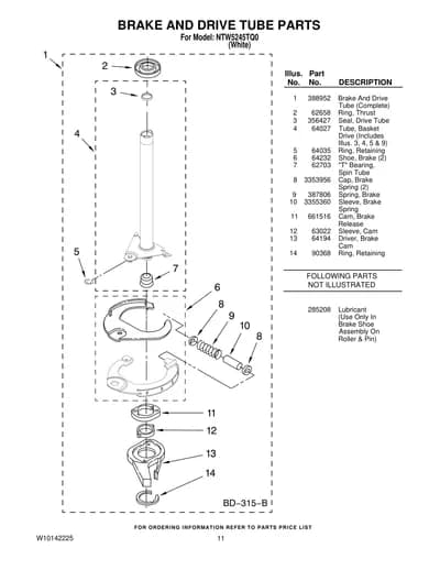 BRAKE AND DRIVE TUBE PARTS
