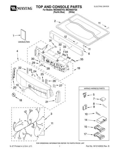 TOP AND CONSOLE PARTS