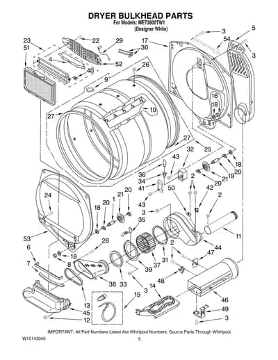 DRYER BULKHEAD PARTS