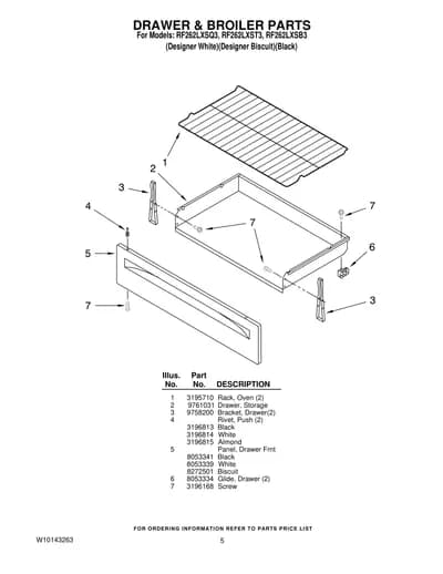DRAWER & BROILER PARTS
