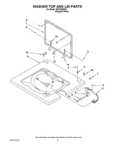 WASHER TOP AND LID PARTS