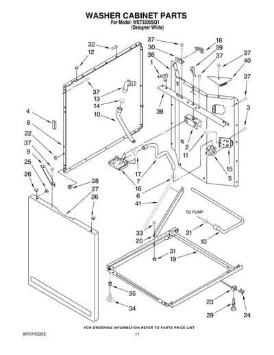 WASHER CABINET PARTS