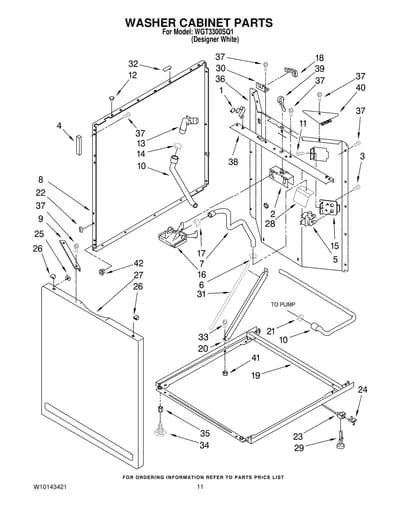 WASHER CABINET PARTS