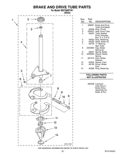 BRAKE AND DRIVE TUBE PARTS