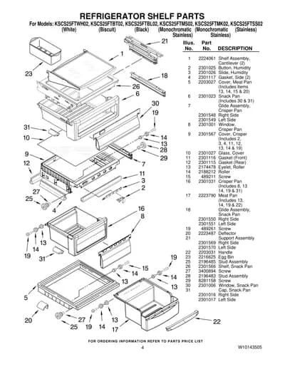 REFRIGERATOR SHELF PARTS