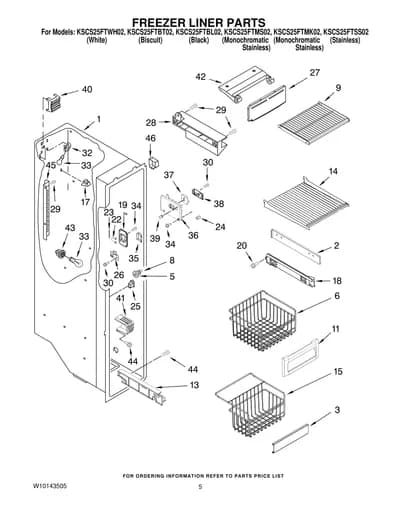 FREEZER LINER PARTS
