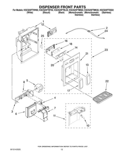 DISPENSER FRONT PARTS