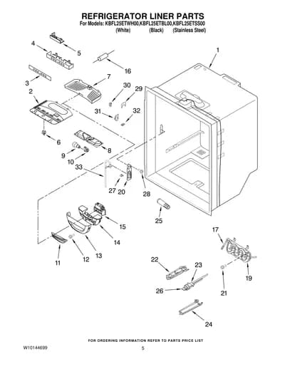 REFRIGERATOR LINER PARTS