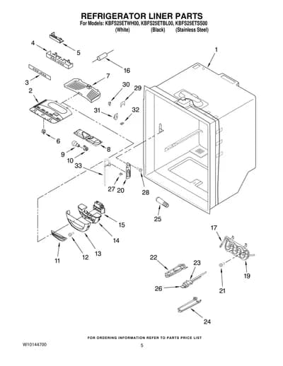 REFRIGERATOR LINER PARTS