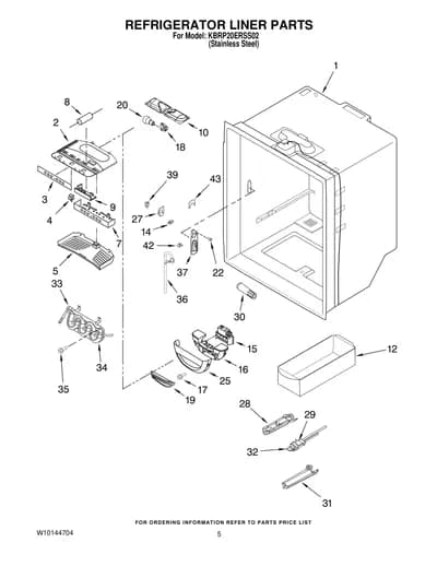 REFRIGERATOR LINER PARTS