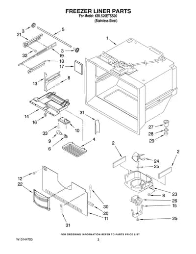 FREEZER LINER PARTS