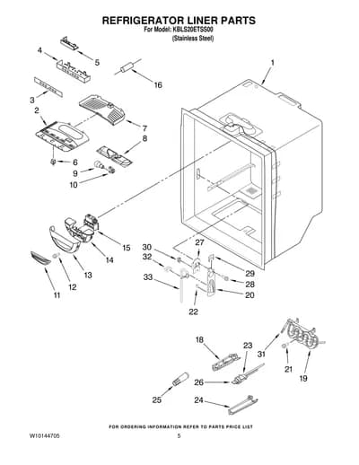 REFRIGERATOR LINER PARTS