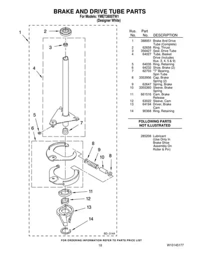 BRAKE AND DRIVE TUBE PARTS