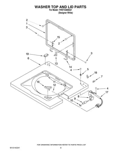 WASHER TOP AND LID PARTS