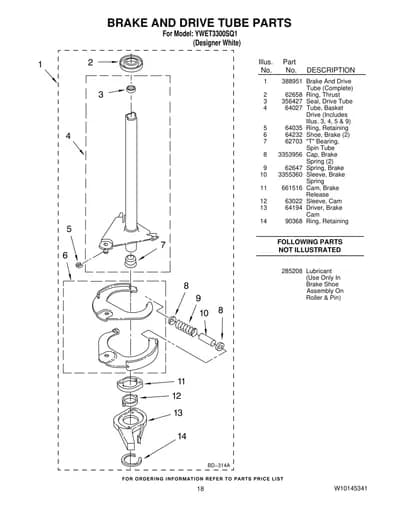 BRAKE AND DRIVE TUBE PARTS