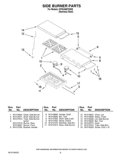 SIDE BURNER PARTS