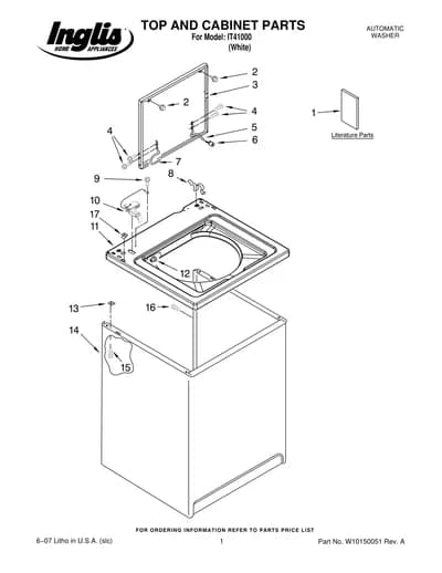 TOP AND CABINET PARTS