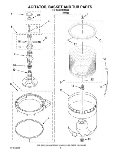 AGITATOR, BASKET AND TUB PARTS