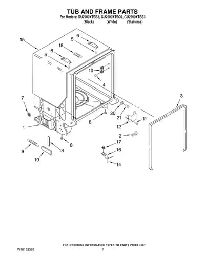TUB AND FRAME PARTS