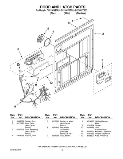 DOOR AND LATCH PARTS