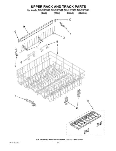 UPPER RACK AND TRACK PARTS