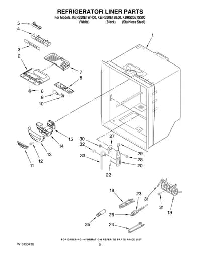 REFRIGERATOR LINER PARTS
