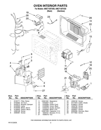 OVEN INTERIOR PARTS