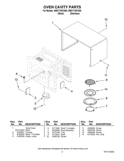 OVEN CAVITY PARTS