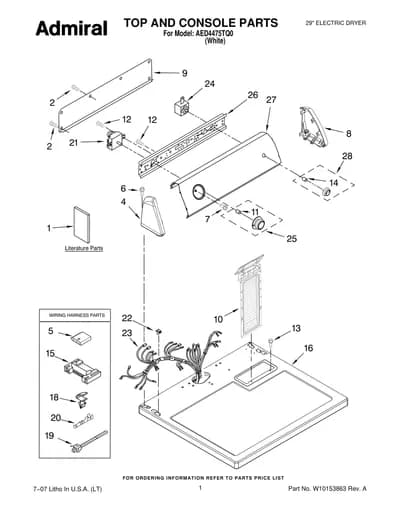TOP AND CONSOLE PARTS