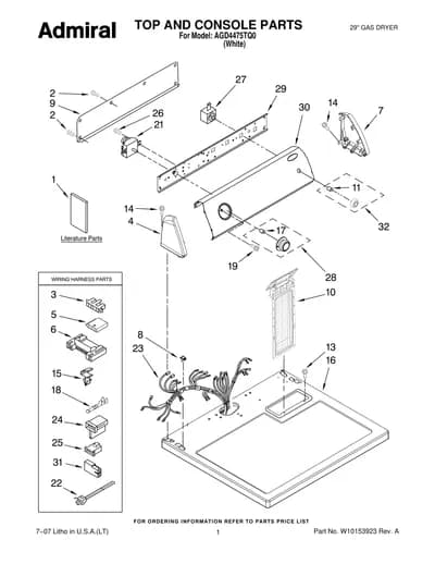 TOP AND CONSOLE PARTS