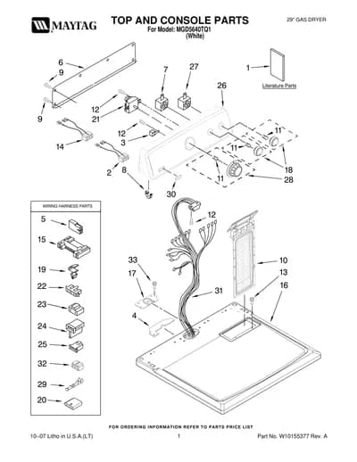 TOP AND CONSOLE PARTS