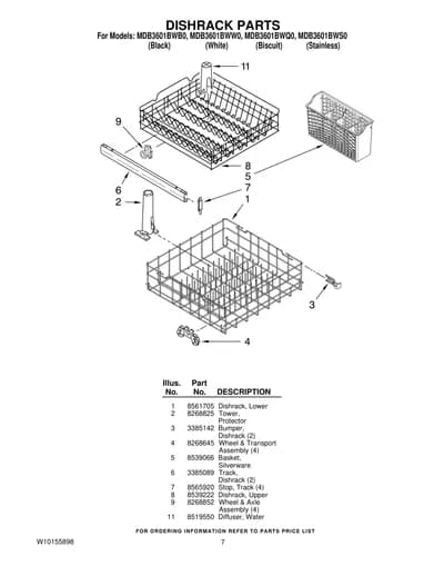 DISHRACK PARTS