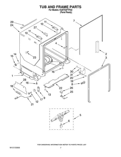 TUB AND FRAME PARTS