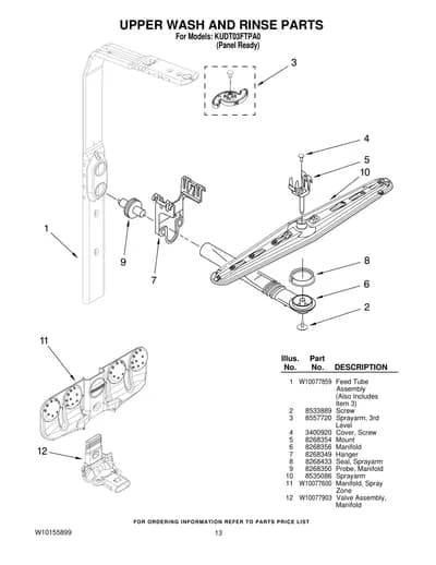 UPPER WASH AND RINSE PARTS