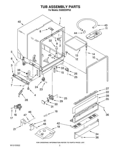 TUB ASSEMBLY PARTS