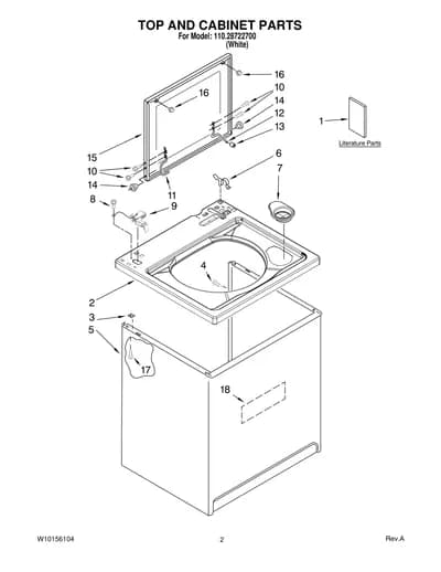 TOP AND CABINET PARTS