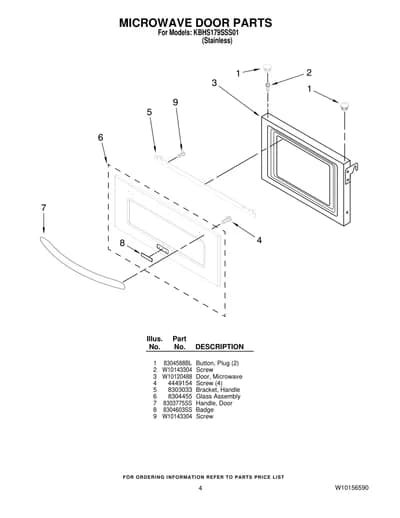 MICROWAVE DOOR PARTS