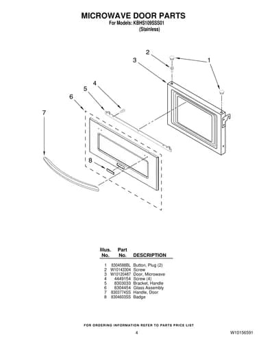 MICROWAVE DOOR PARTS