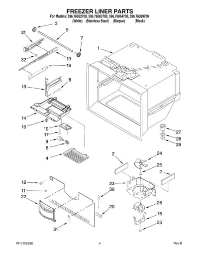 FREEZER LINER PARTS