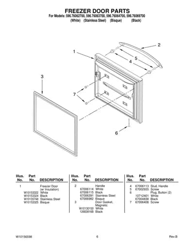FREEZER DOOR PARTS