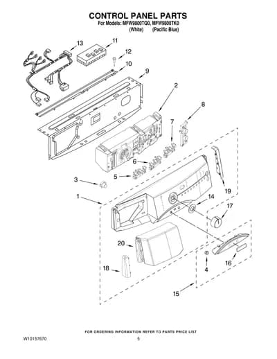 CONTROL PANEL PARTS