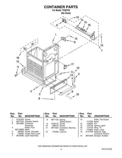 CONTAINER PARTS