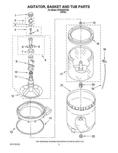 AGITATOR, BASKET AND TUB PARTS