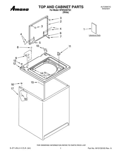 TOP AND CABINET PARTS