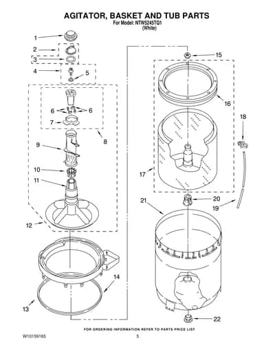 AGITATOR, BASKET AND TUB PARTS